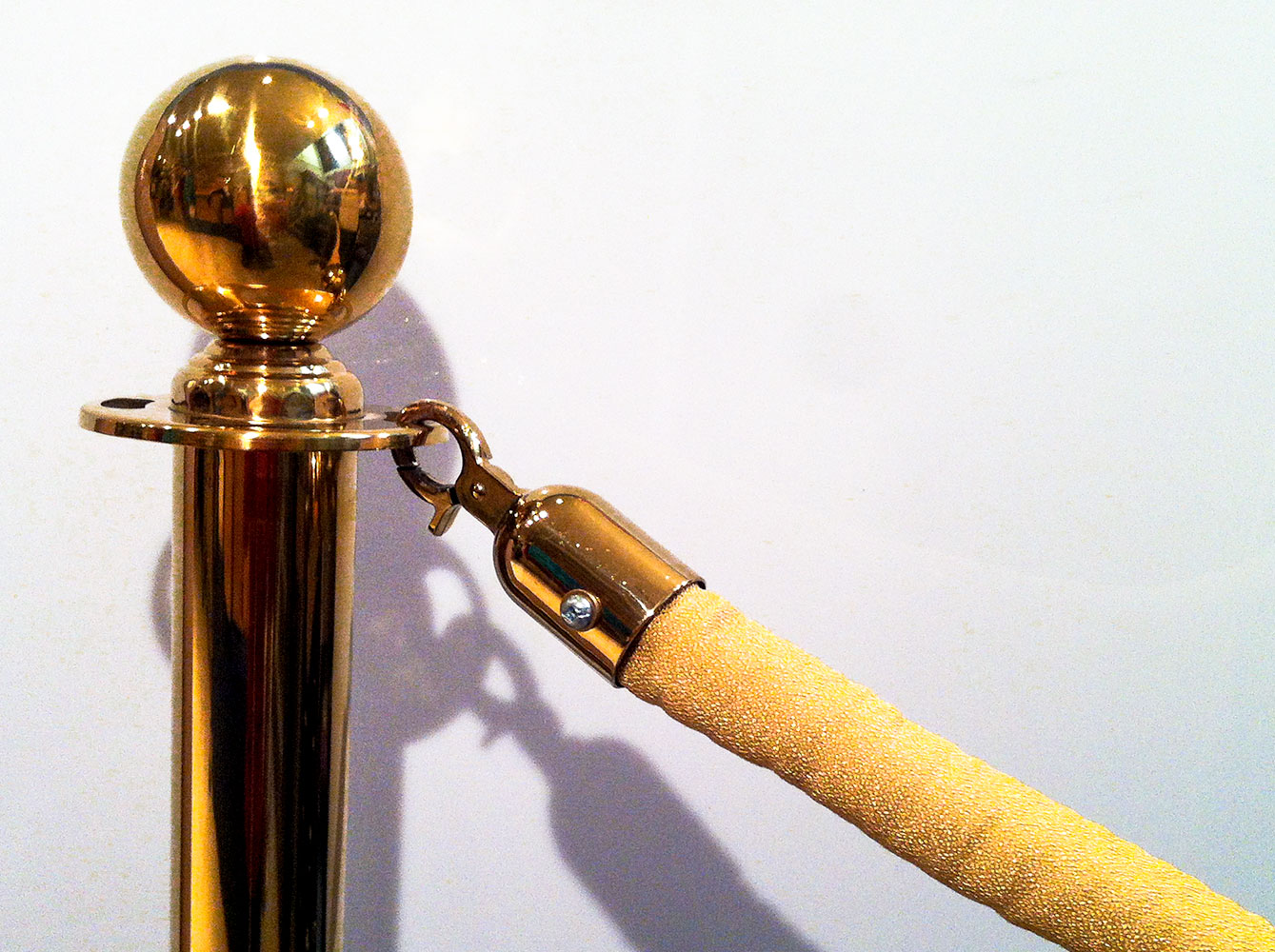 Brass Stanchions with Gold Velvet Rope 