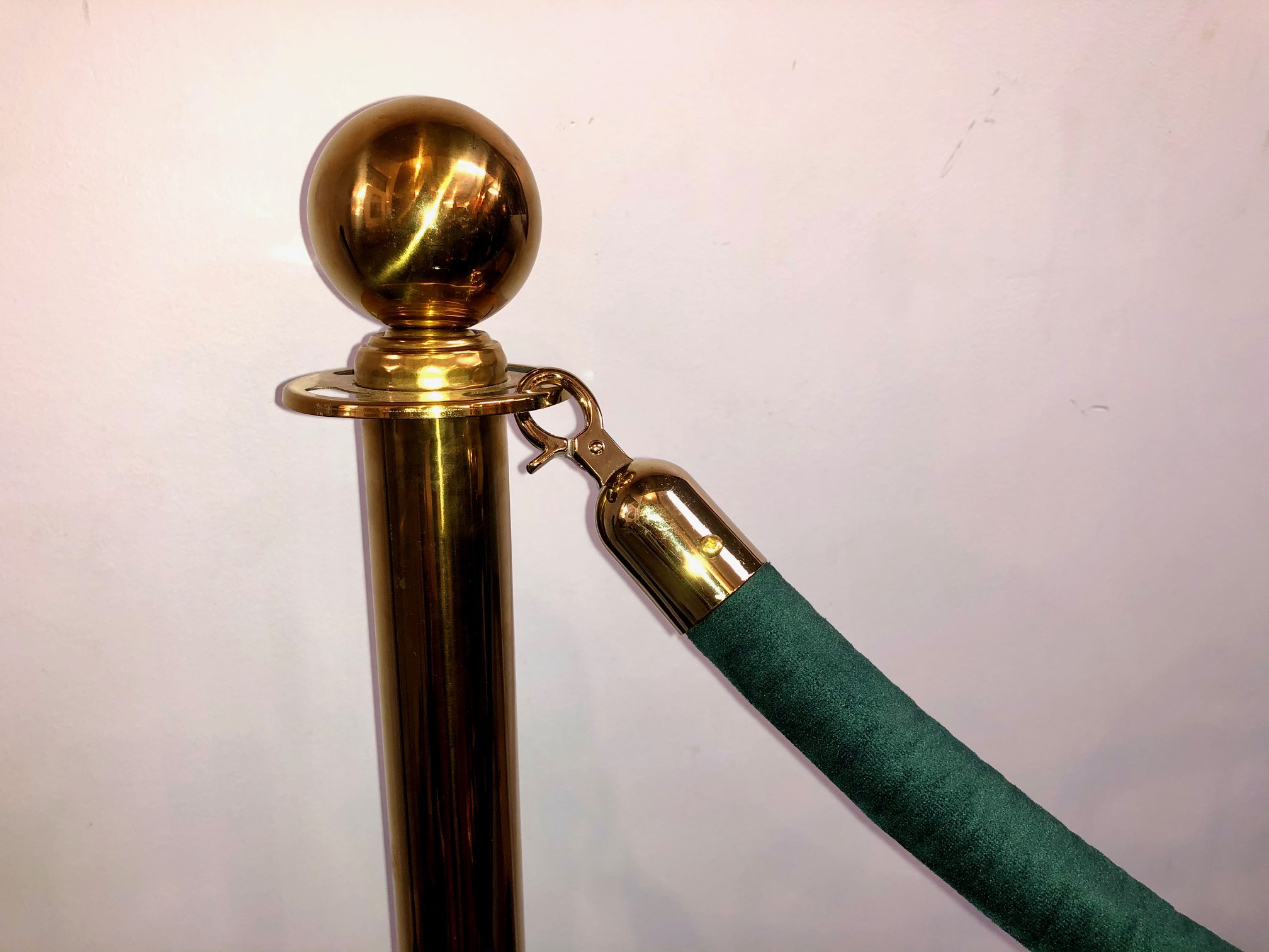 Brass Stanchions with burgandy Velvet Rope 